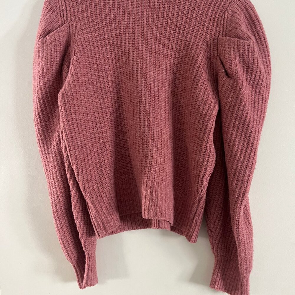 A New Day Pink Puff Sleeve Patterned Sweater Women's Small - Picture 3 of 5